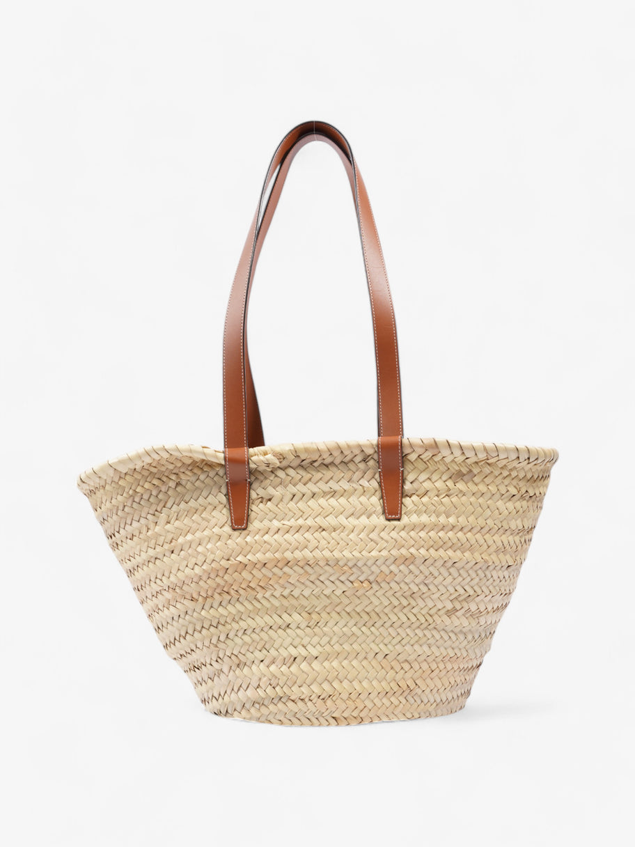 Celine Triomphe Classic Panier Natural / Brown Palm Leaves Medium Image 4