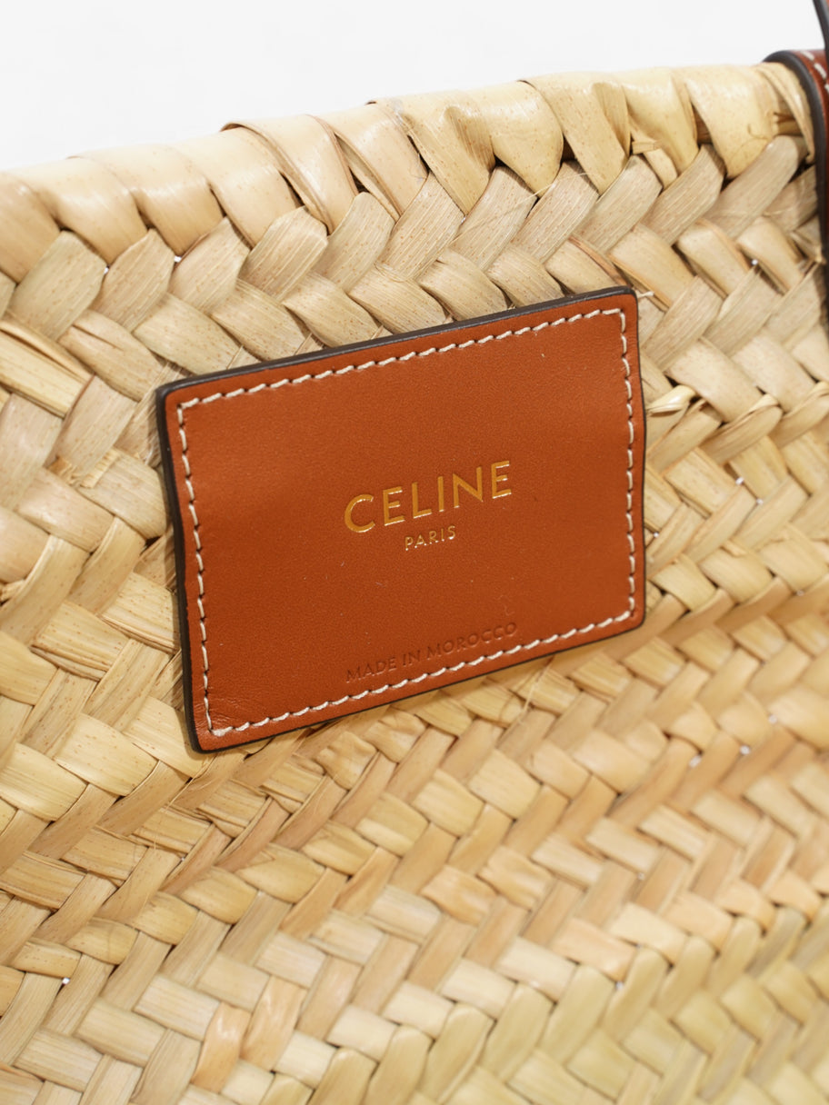 Celine Triomphe Classic Panier Natural / Brown Palm Leaves Medium Image 8