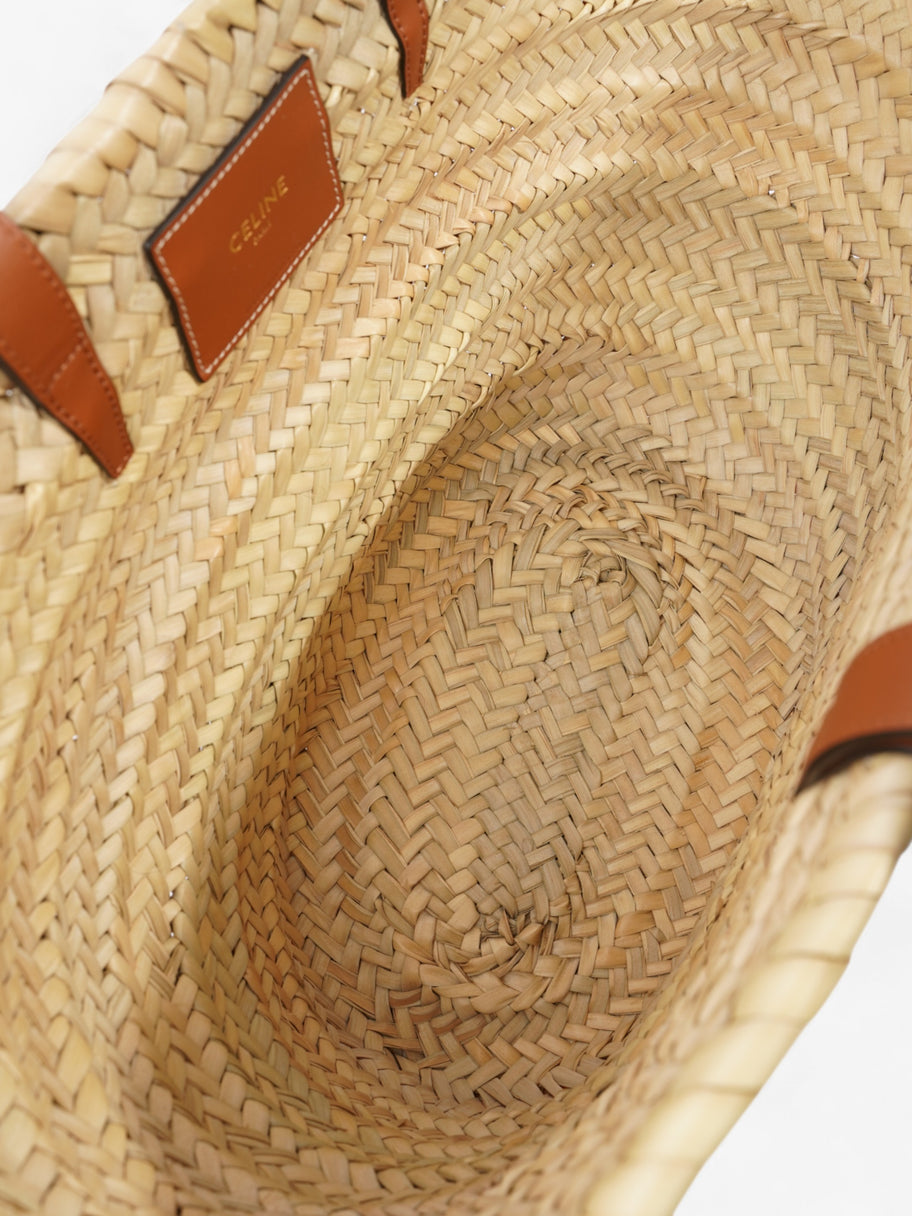 Celine Triomphe Classic Panier Natural / Brown Palm Leaves Medium Image 9