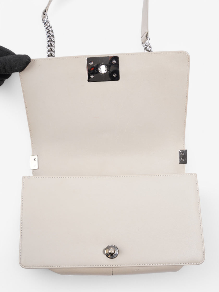 Chanel Boy Bag Grey Lambskin Leather Medium Image 7