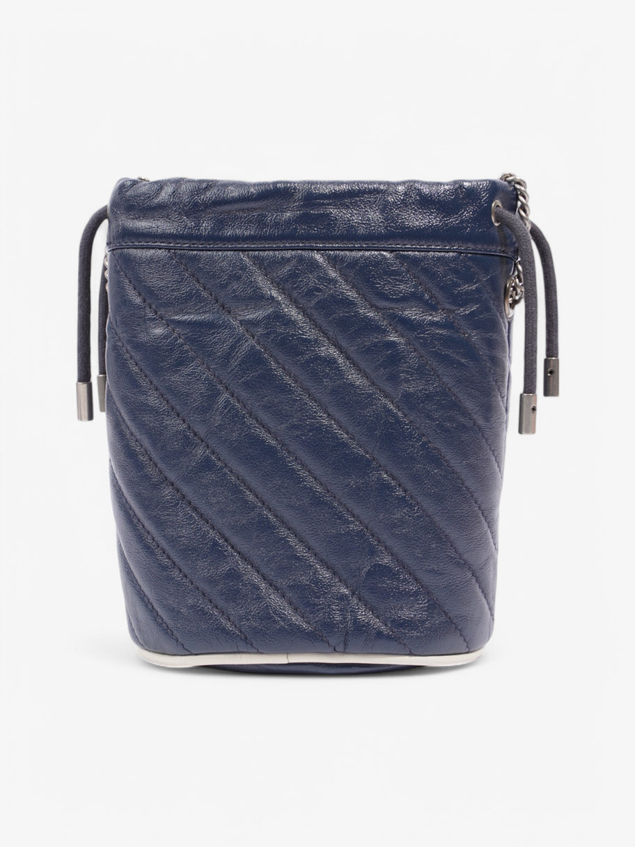 Gucci Marmont Drawstring Shoulder Bag Navy Leather Image 4