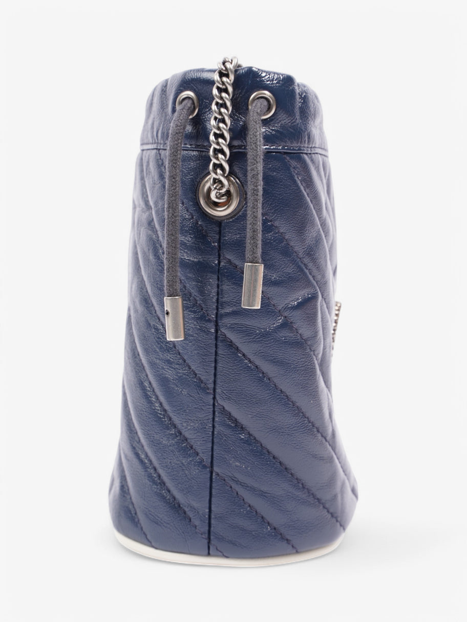 Gucci Marmont Drawstring Shoulder Bag Navy Leather Image 5