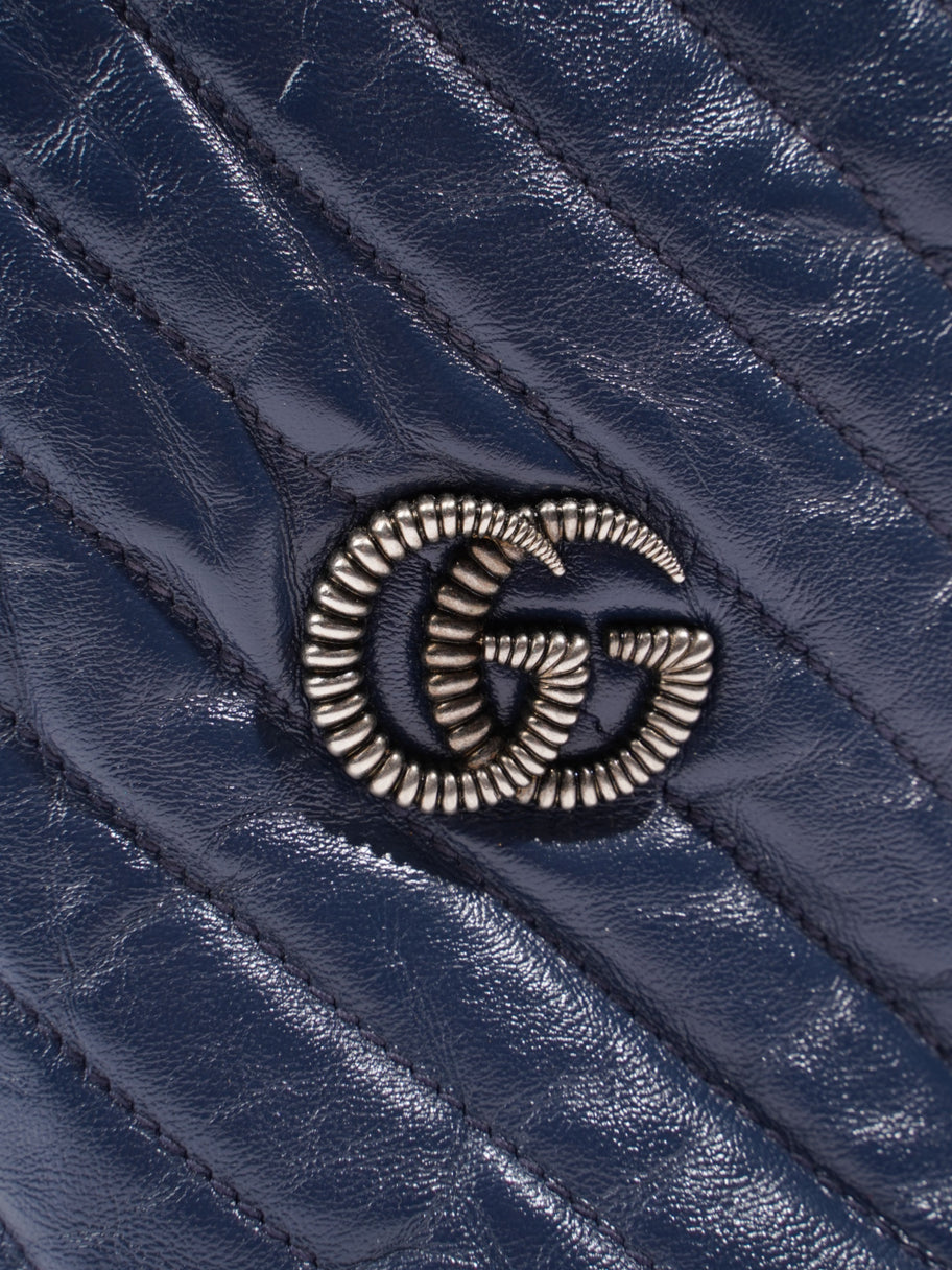 Gucci Marmont Drawstring Shoulder Bag Navy Leather Image 7