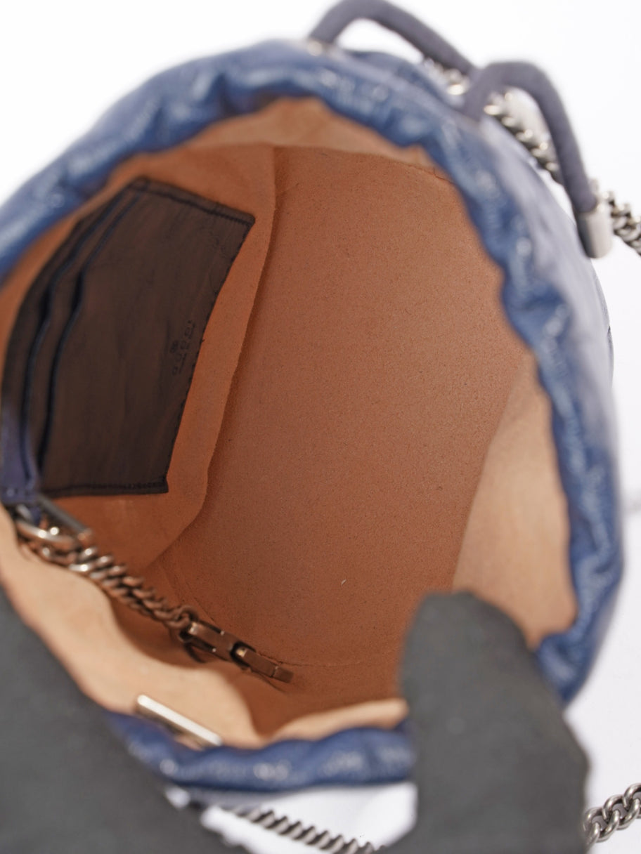 Gucci Marmont Drawstring Shoulder Bag Navy Leather Image 8