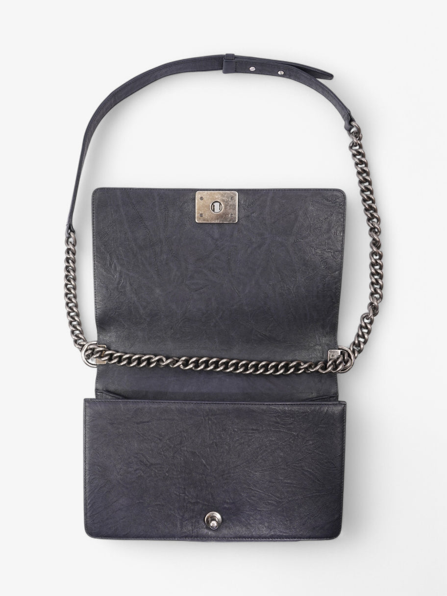 Chanel Boy Bag Navy Lambskin Leather New Medium Image 8