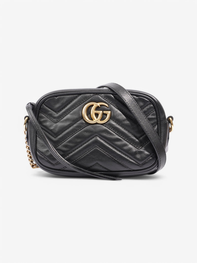  Gucci Marmont Zip Black Leather Mini