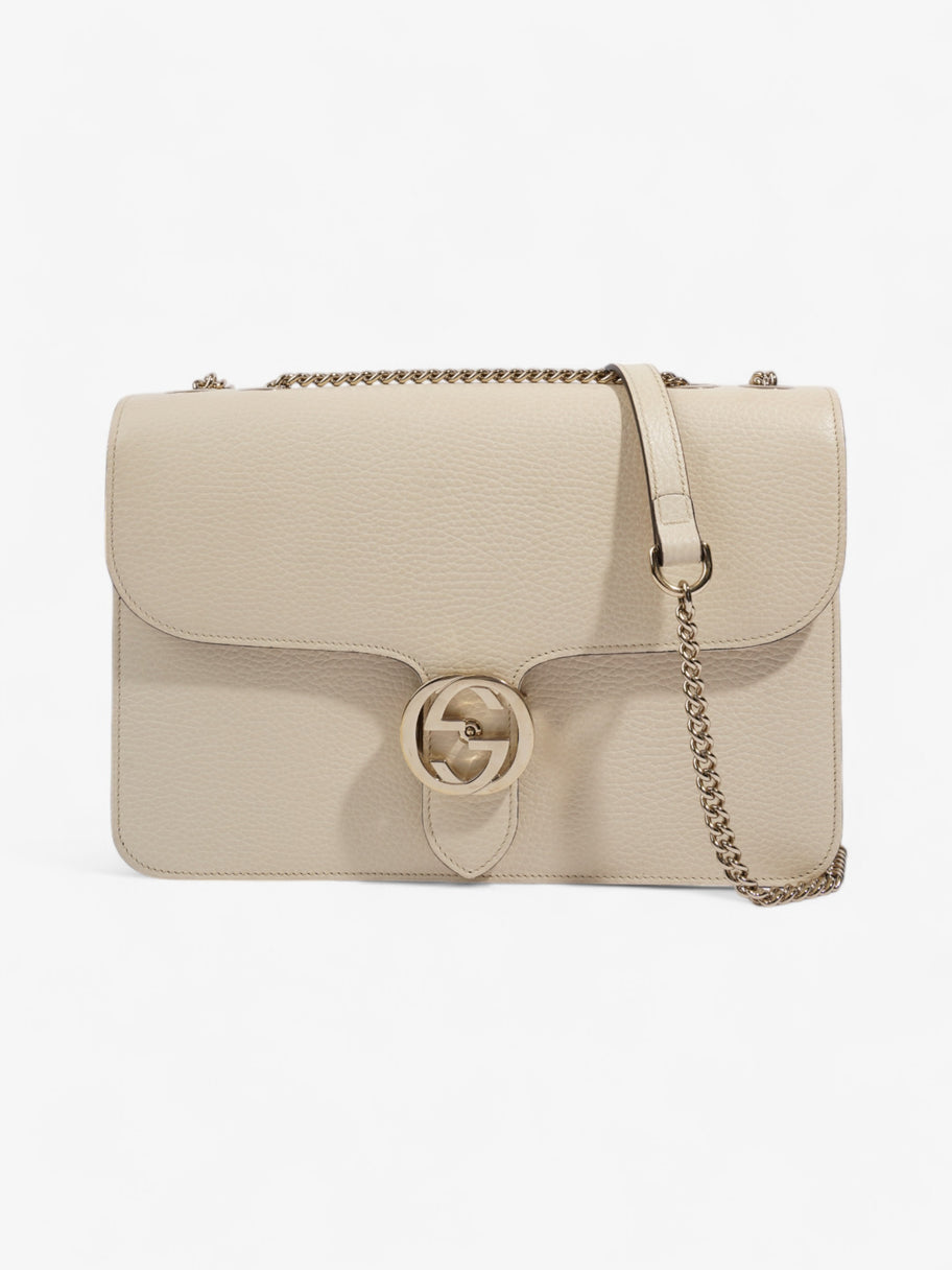 Gucci Dollar Interlocking G Ivory Calfskin Leather Medium Image 1