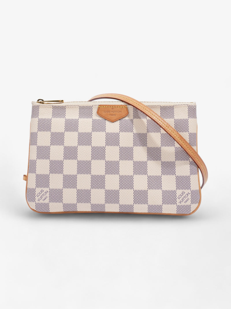  Louis Vuitton Pochette Double Zip Damier Azur Coated Canvas