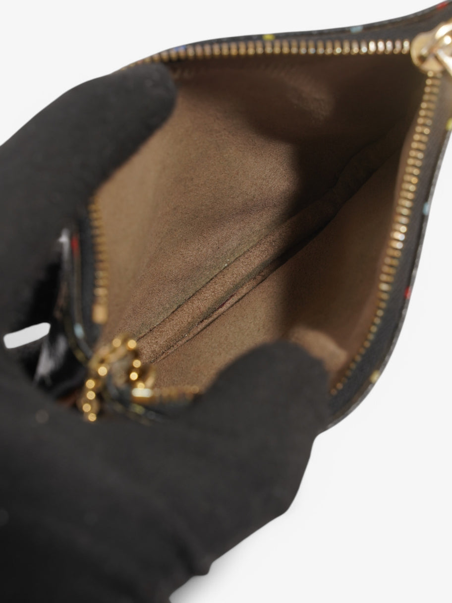 Louis Vuitton Murakami Pochette Coin Purse Monogram Multicolour / Black Coated Canvas MM Image 4