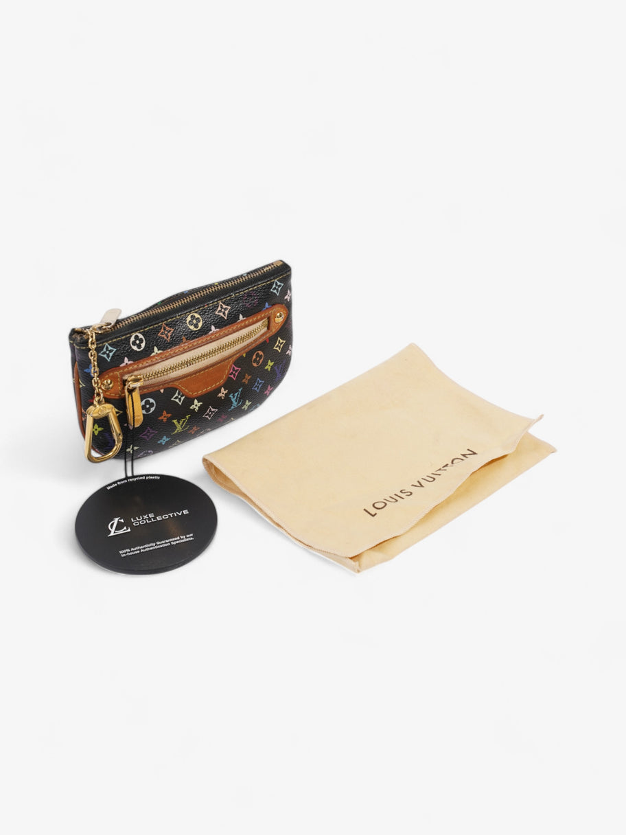Louis Vuitton Murakami Pochette Coin Purse Monogram Multicolour / Black Coated Canvas MM Image 7