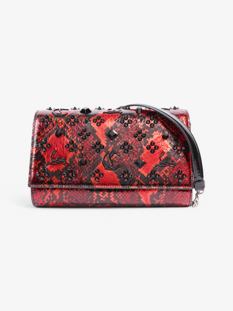  Christian Louboutin Paloma Clutch Red / Black Python Effect
