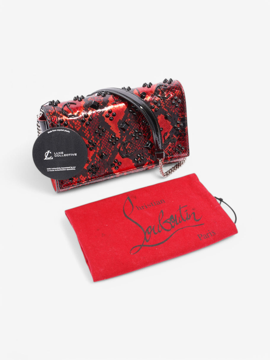 Christian Louboutin Paloma Clutch Red / Black Python Effect Image 10