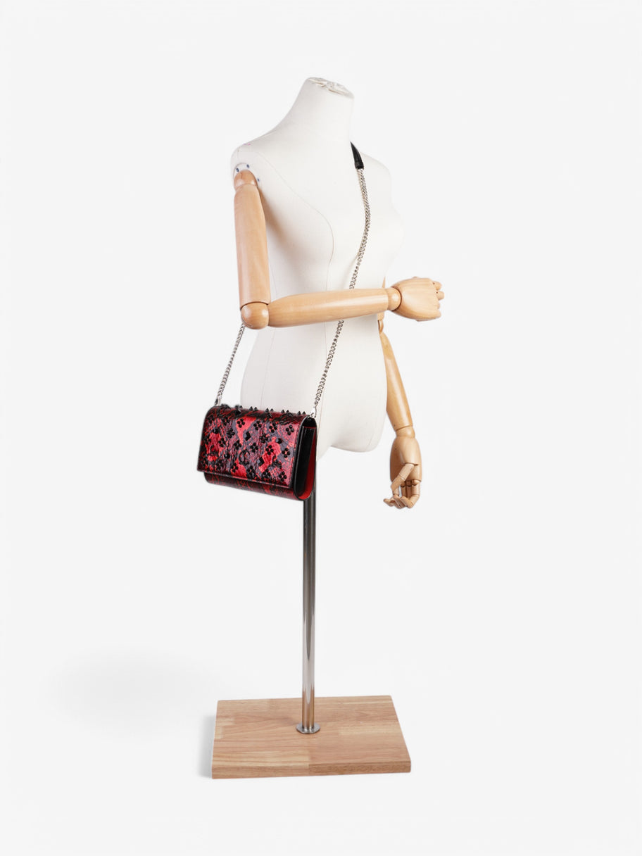Christian Louboutin Paloma Clutch Red / Black Python Effect Image 2