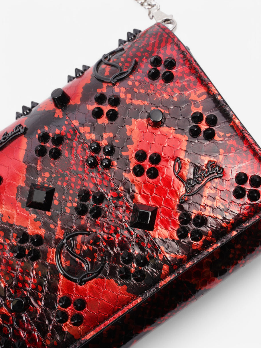 Christian Louboutin Paloma Clutch Red / Black Python Effect Image 7