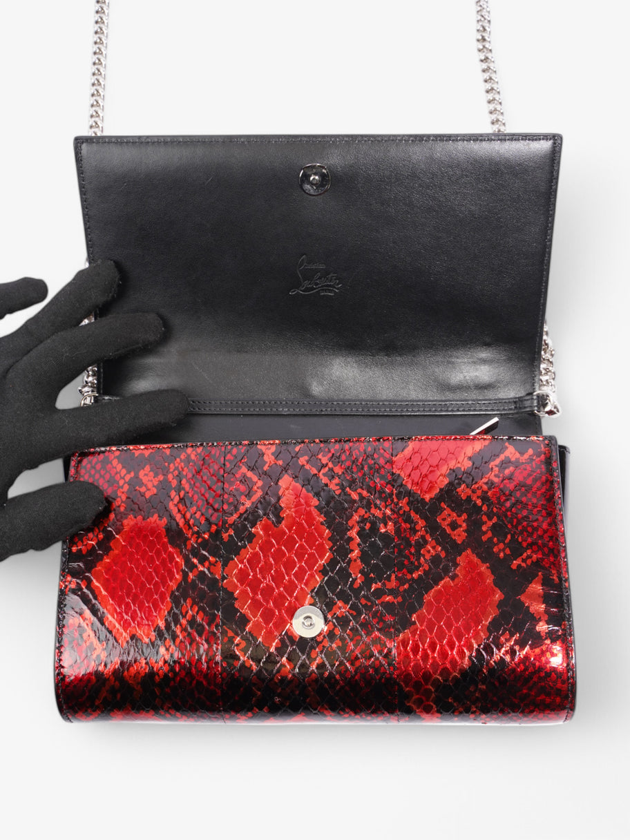 Christian Louboutin Paloma Clutch Red / Black Python Effect Image 8