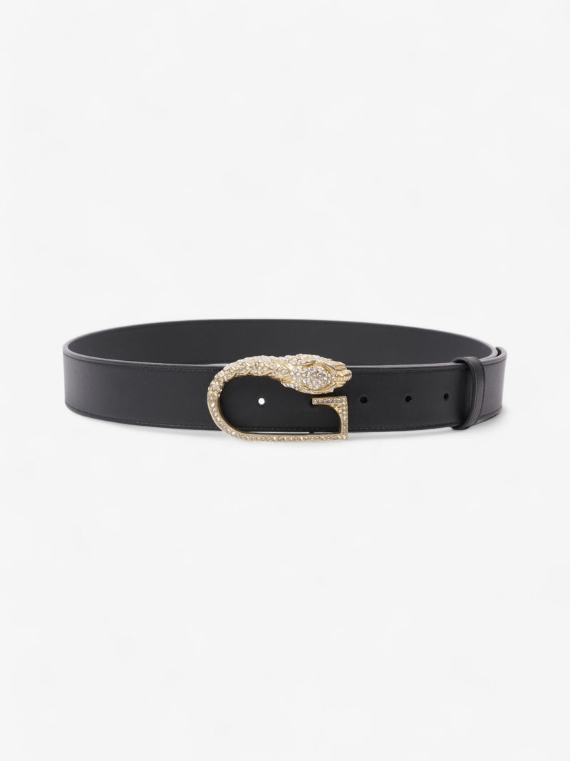  Gucci G Tiger Belt Black / Gold Leather 95cm / 38