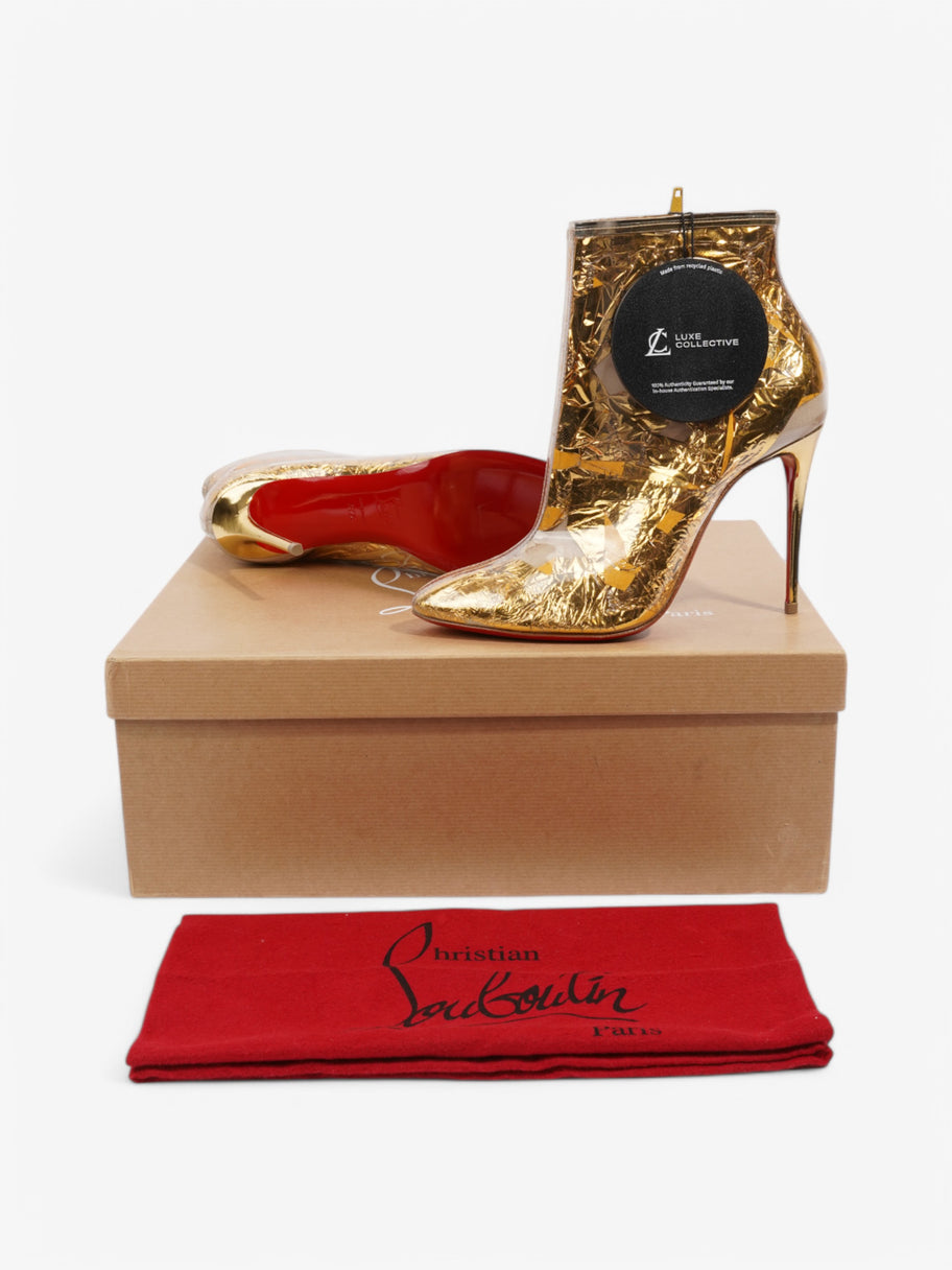 Christian Louboutin Booty Cap 100 Gold PVC EU 37.5 UK 4.5 Image 10