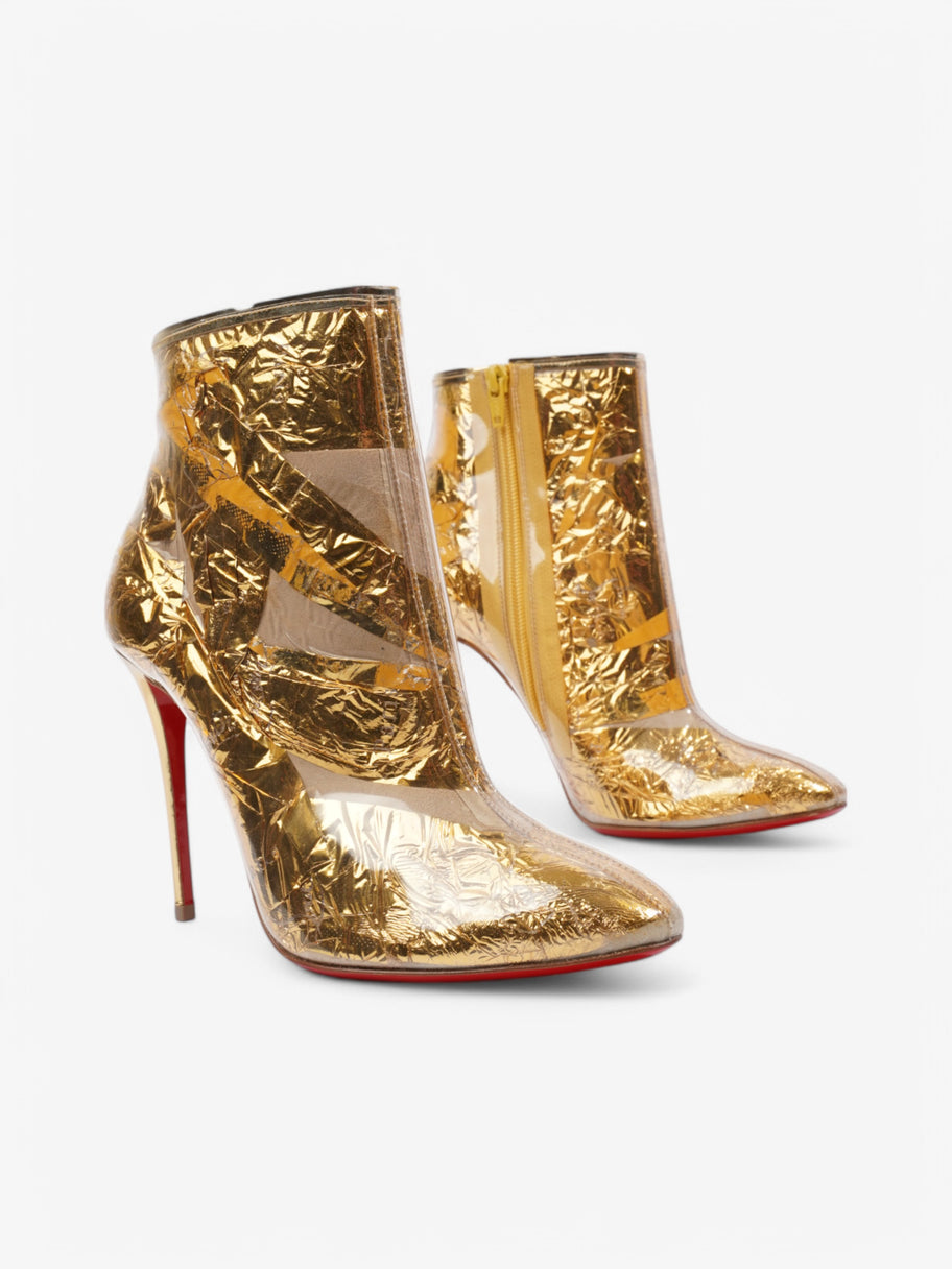 Christian Louboutin Booty Cap 100 Gold PVC EU 37.5 UK 4.5 Image 2