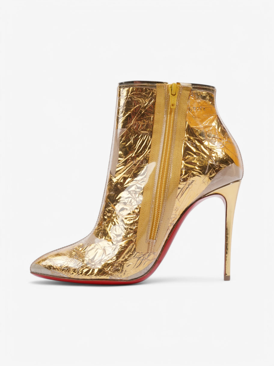 Christian Louboutin Booty Cap 100 Gold PVC EU 37.5 UK 4.5 Image 3