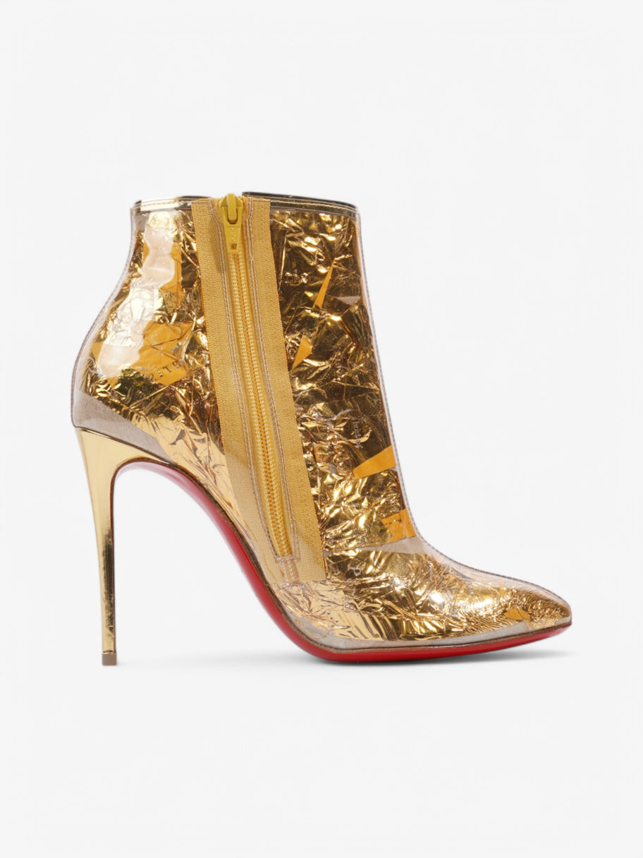 Christian Louboutin Booty Cap 100 Gold PVC EU 37.5 UK 4.5 Image 4