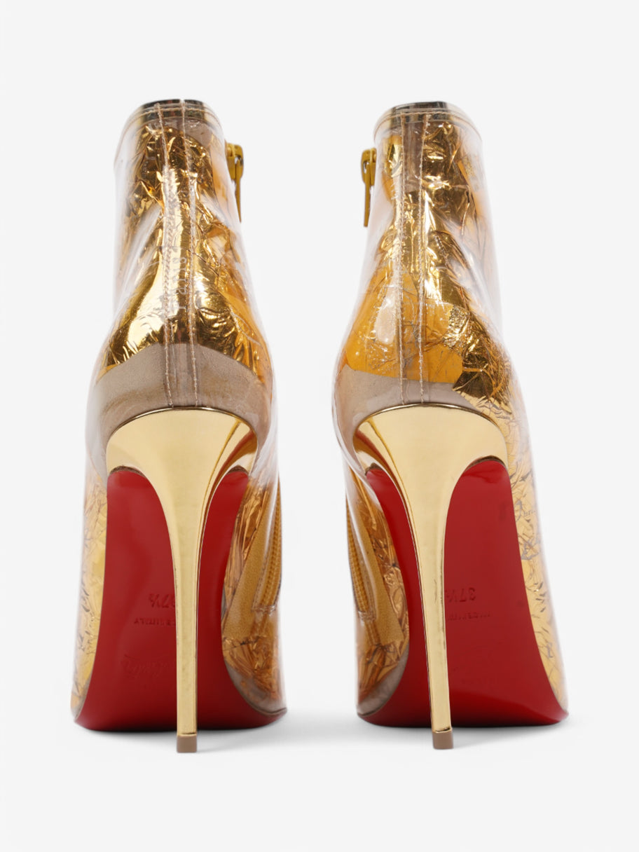 Christian Louboutin Booty Cap 100 Gold PVC EU 37.5 UK 4.5 Image 6
