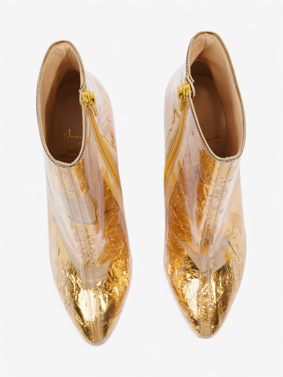 Christian Louboutin Booty Cap 100 Gold PVC EU 37.5 UK 4.5 Image 8