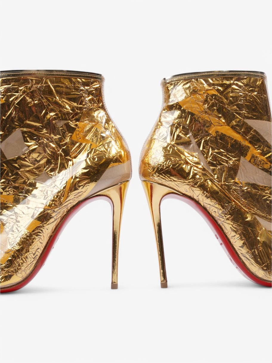 Christian Louboutin Booty Cap 100 Gold PVC EU 37.5 UK 4.5 Image 9