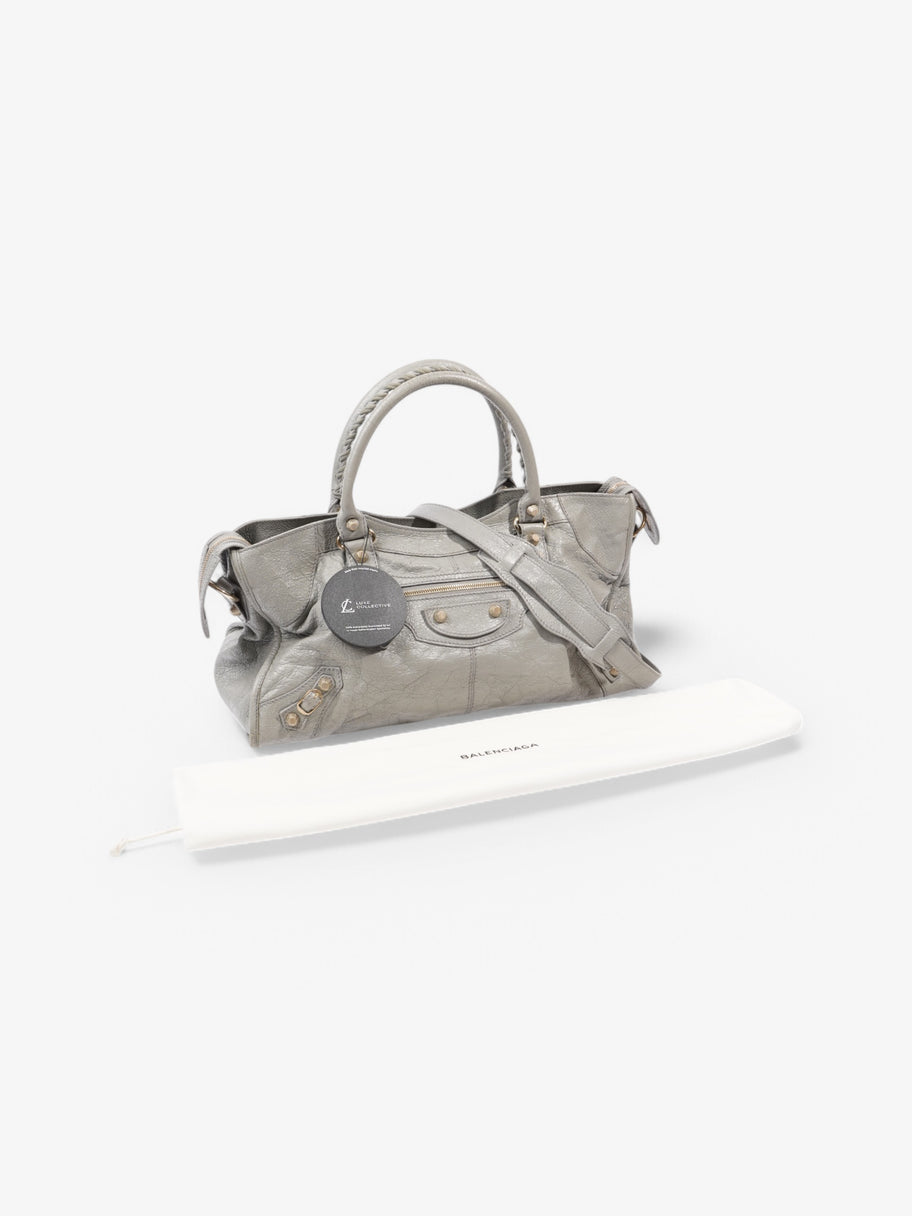 Balenciaga City Grey Leather Image 10
