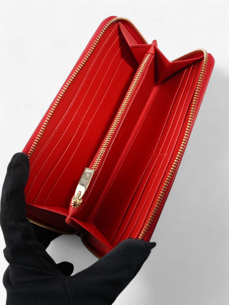 Christian Louboutin Zip Around Wallet Red / Leopard Leather Image 5