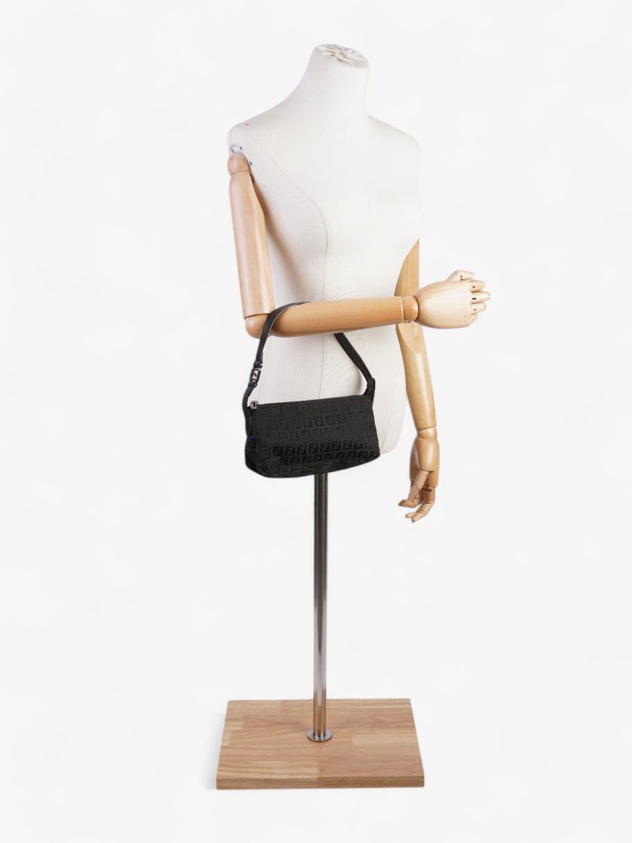 Fendi Zucca Shoulder Bag Black Canvas Image 2
