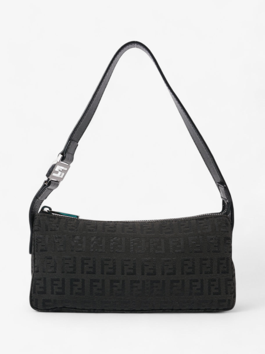 Fendi Zucca Shoulder Bag Black Canvas Image 1
