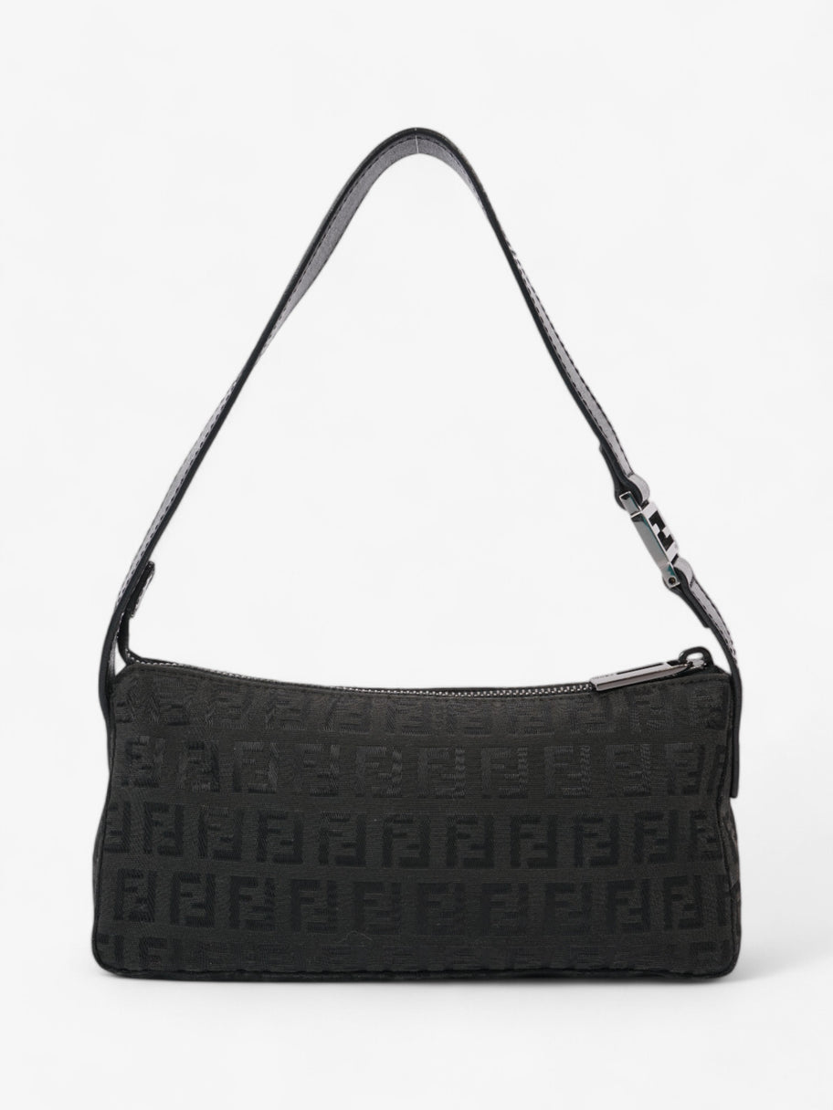 Fendi Zucca Shoulder Bag Black Canvas Image 4