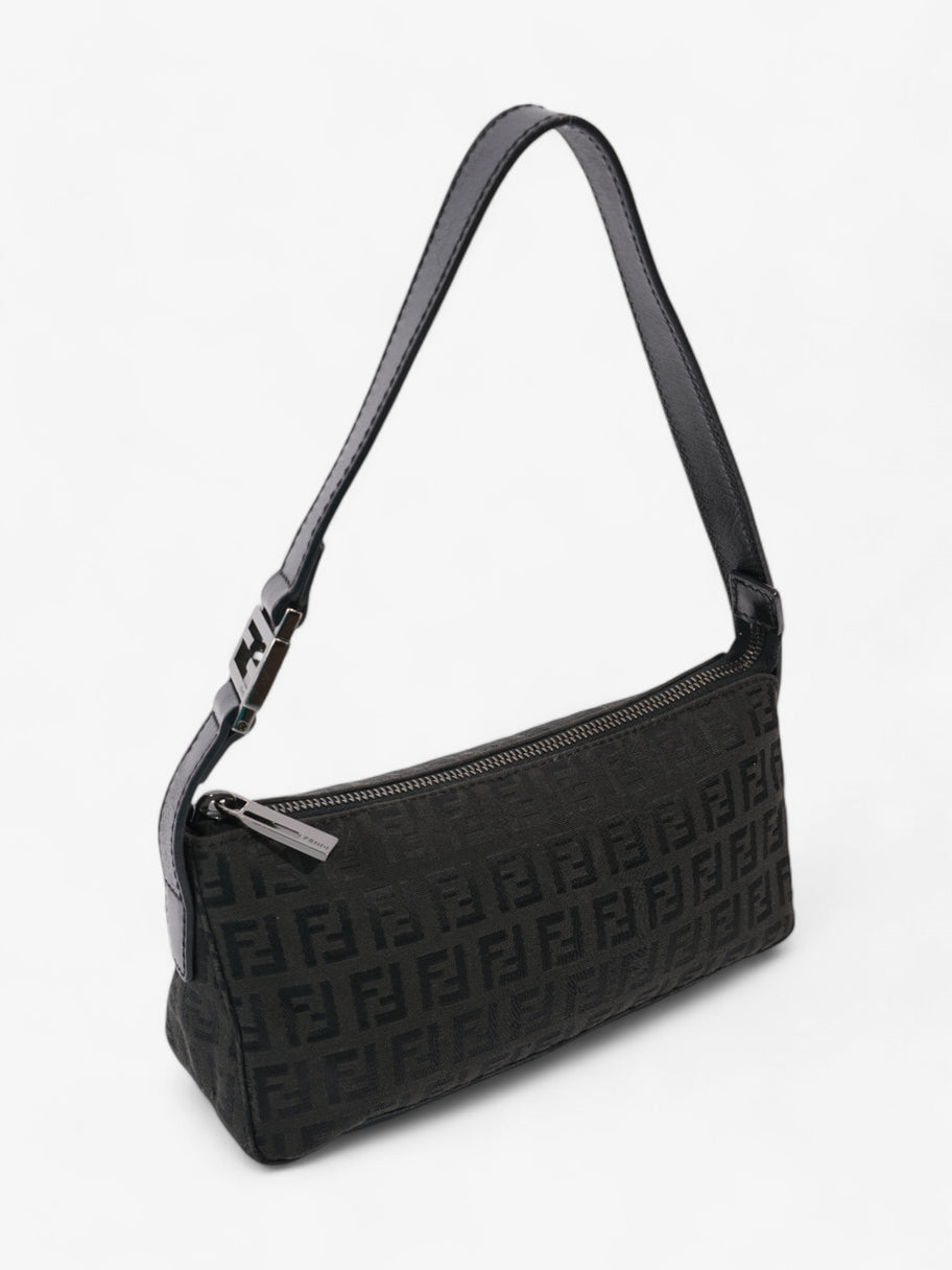 Fendi Zucca Shoulder Bag Black Canvas Image 7