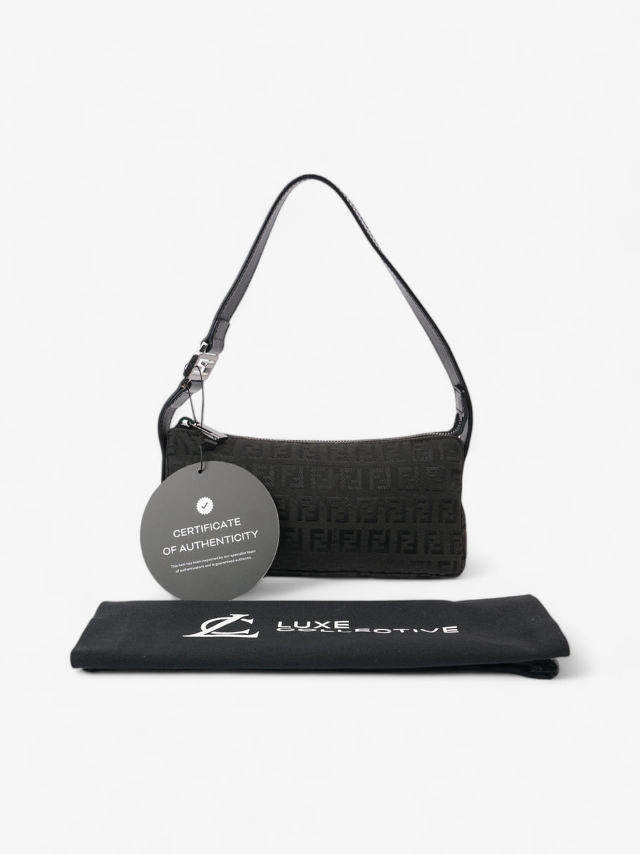 Fendi Zucca Shoulder Bag Black Canvas Image 9