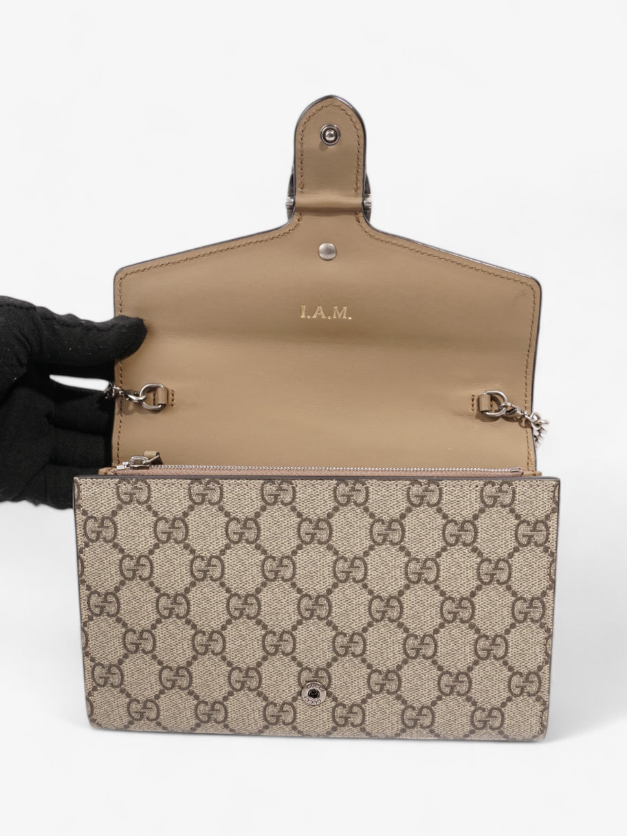 Gucci Dionysus Chain Wallet GG Supreme / Beige / Ebony Coated Canvas Image 8