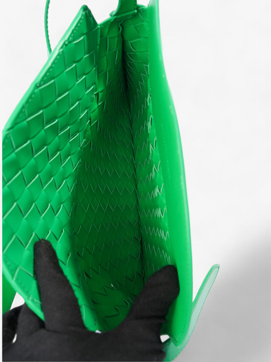 Bottega Veneta Intrecciato Cradle Fold Over Bag Green Calfskin Leather Image 7