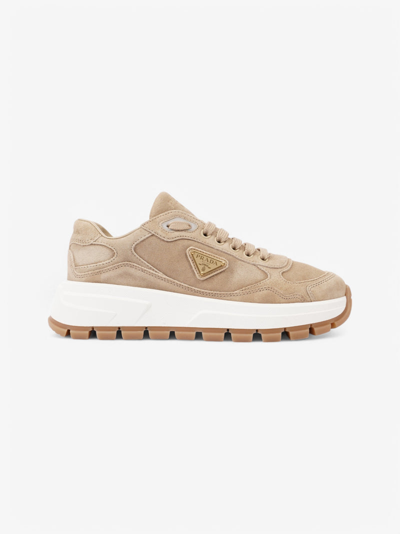  Prada Prax 01 Logo Sneaker Beige Suede EU. 37 UK 4