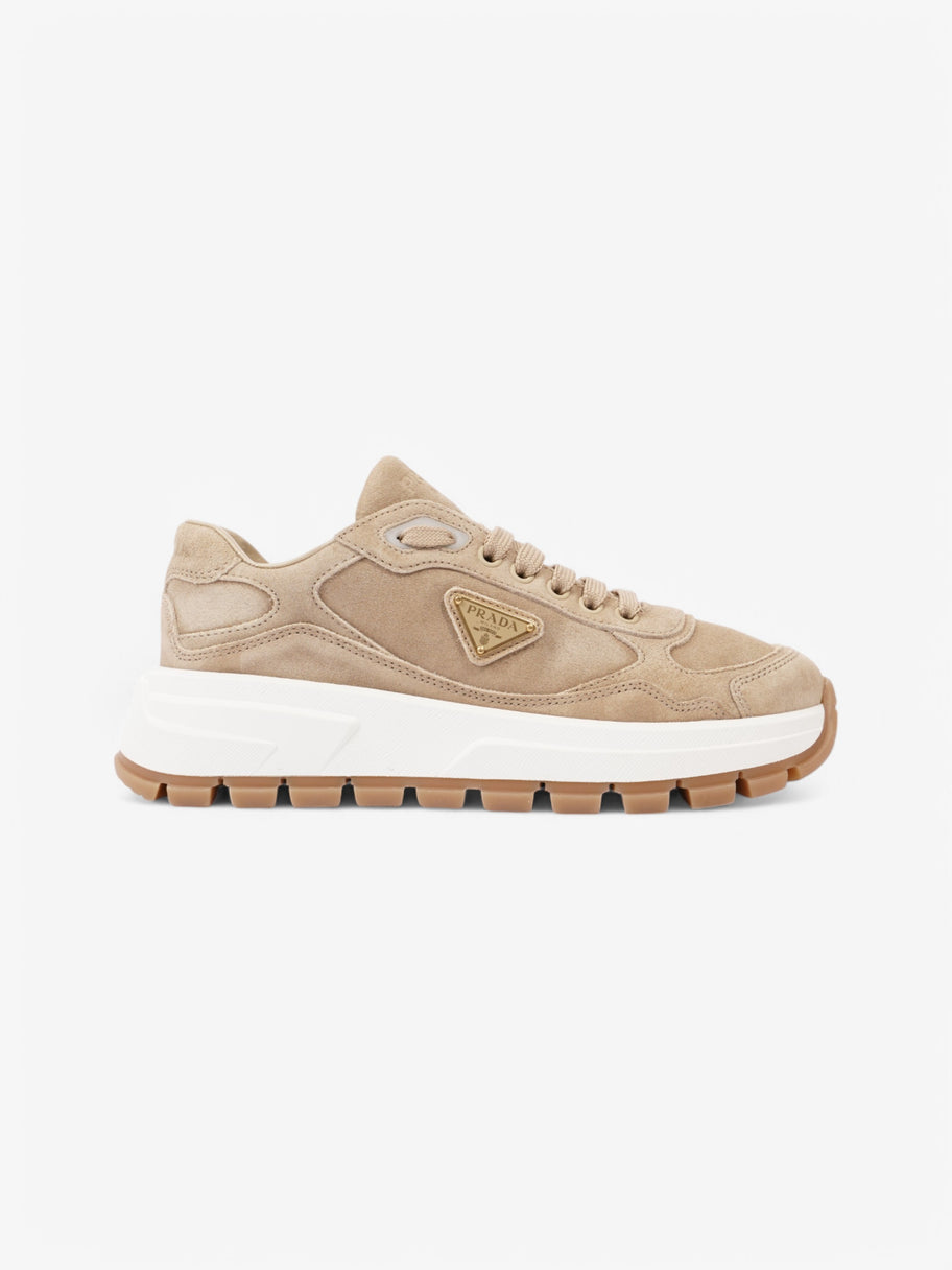 Prada Prax 01 Logo Sneaker Beige Suede EU. 37 UK 4 Image 1