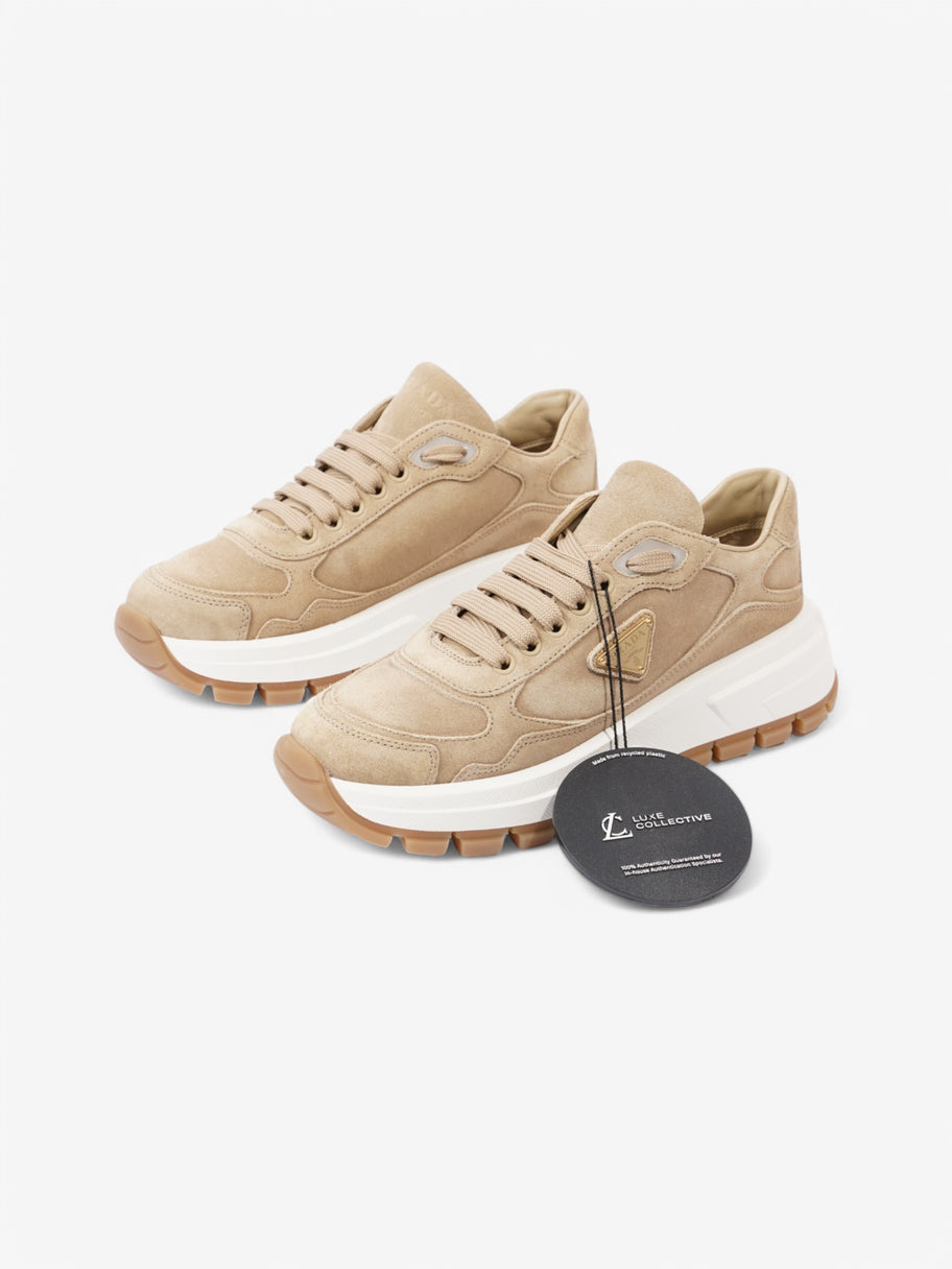 Prada Prax 01 Logo Sneaker Beige Suede EU. 37 UK 4 Image 10