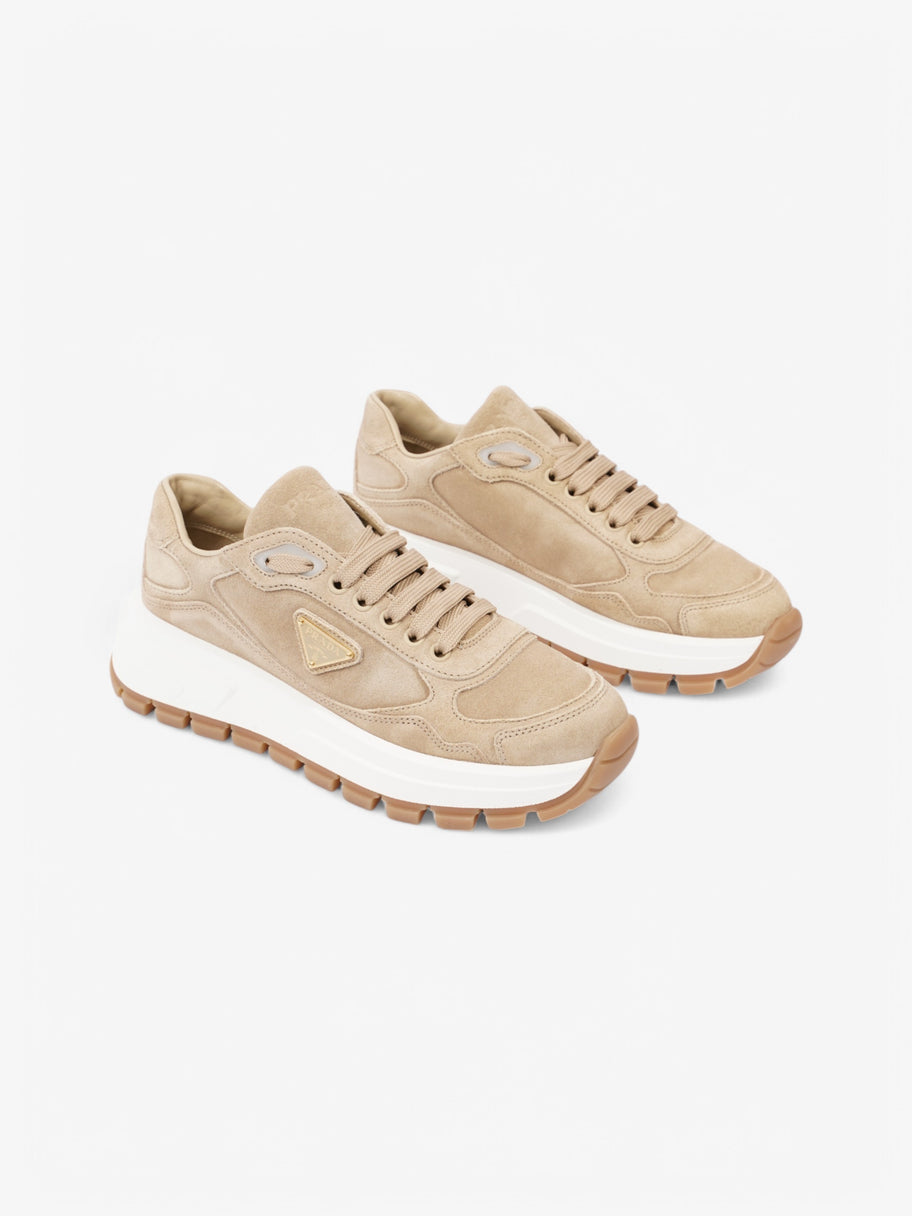 Prada Prax 01 Logo Sneaker Beige Suede EU. 37 UK 4 Image 2