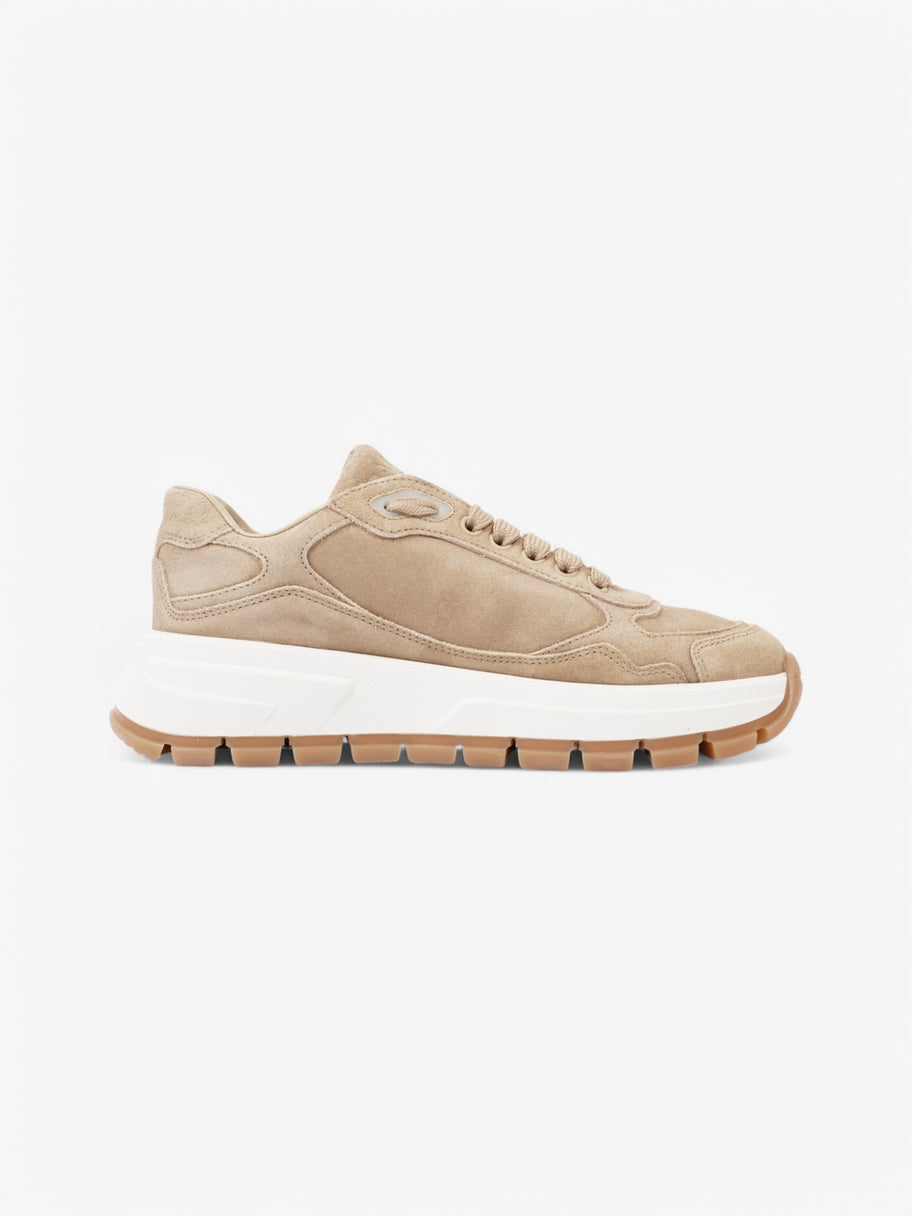 Prada Prax 01 Logo Sneaker Beige Suede EU. 37 UK 4 Image 4