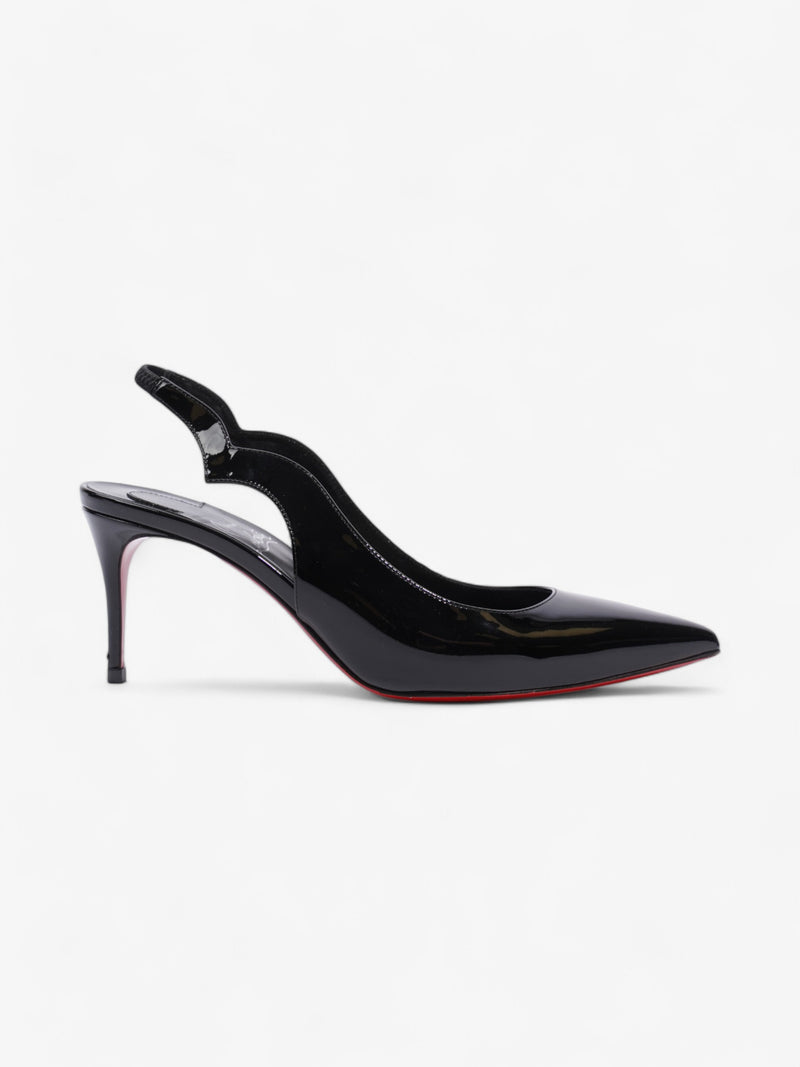  Christian Louboutin Hot Chick Slingback 70mm Black Patent Leather EU 38 UK 5