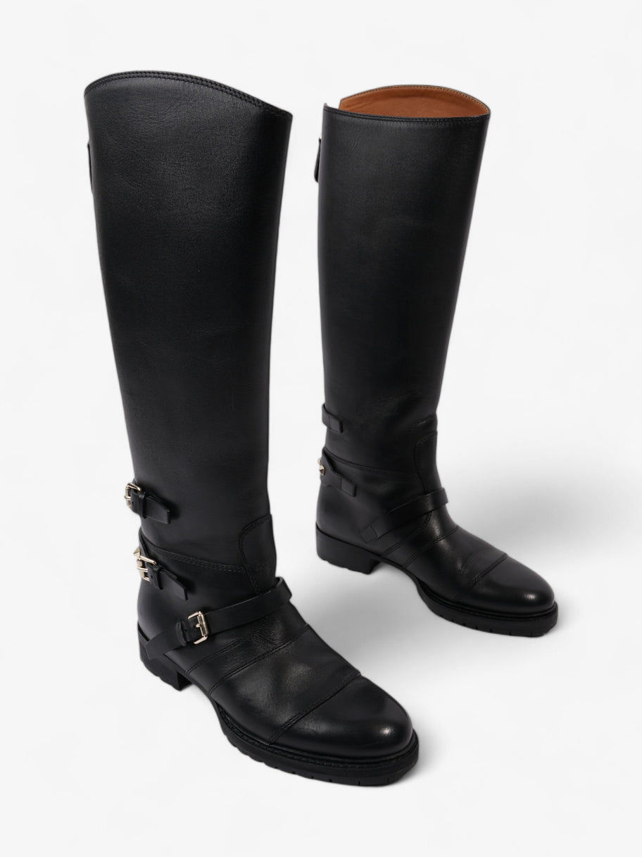 Valentino Rockstud Riding Boots Black Leather EU 37 UK 4 Image 2
