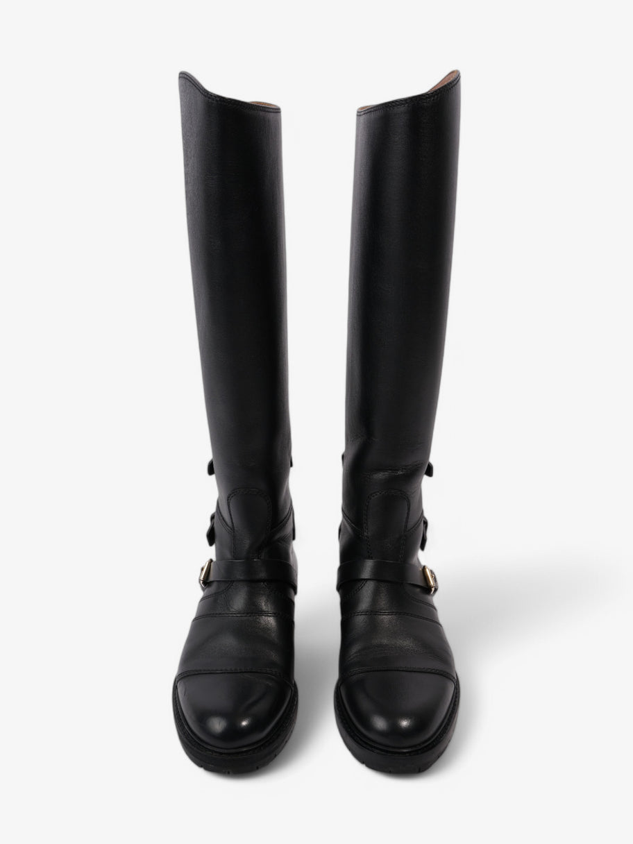 Valentino Rockstud Riding Boots Black Leather EU 37 UK 4 Image 8