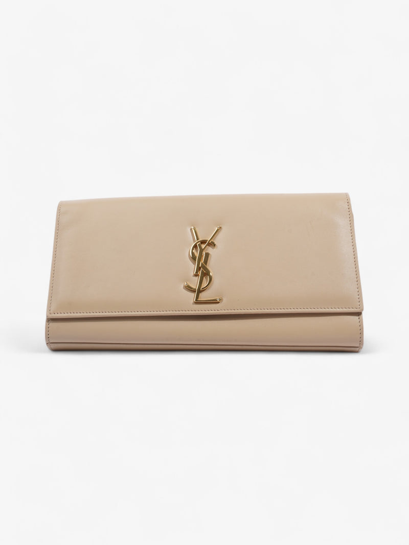  Saint Laurent Kate Monogram Clutch Beige Leather