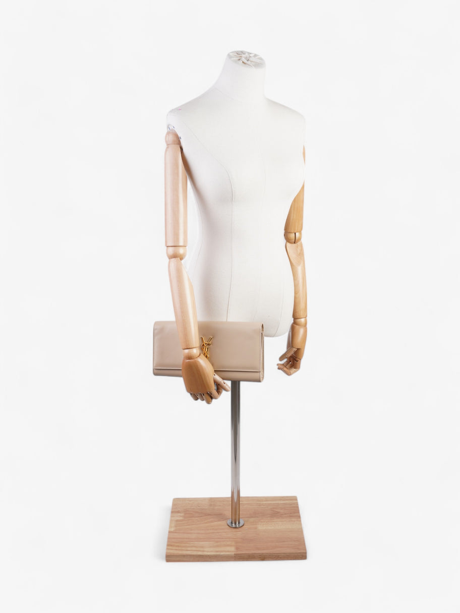 Saint Laurent Kate Monogram Clutch Beige Leather Image 4