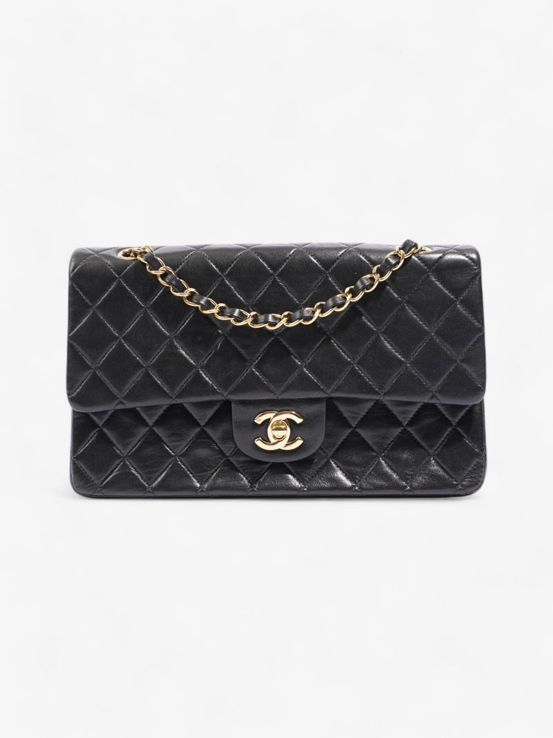  Chanel Classic Double Flap Black Lambskin Leather Medium