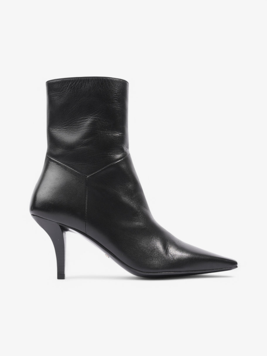 Gucci Gucci Side Zipped Pointed Toe Ankle Boots 70 Black Leather EU 38 UK 5 Image 1