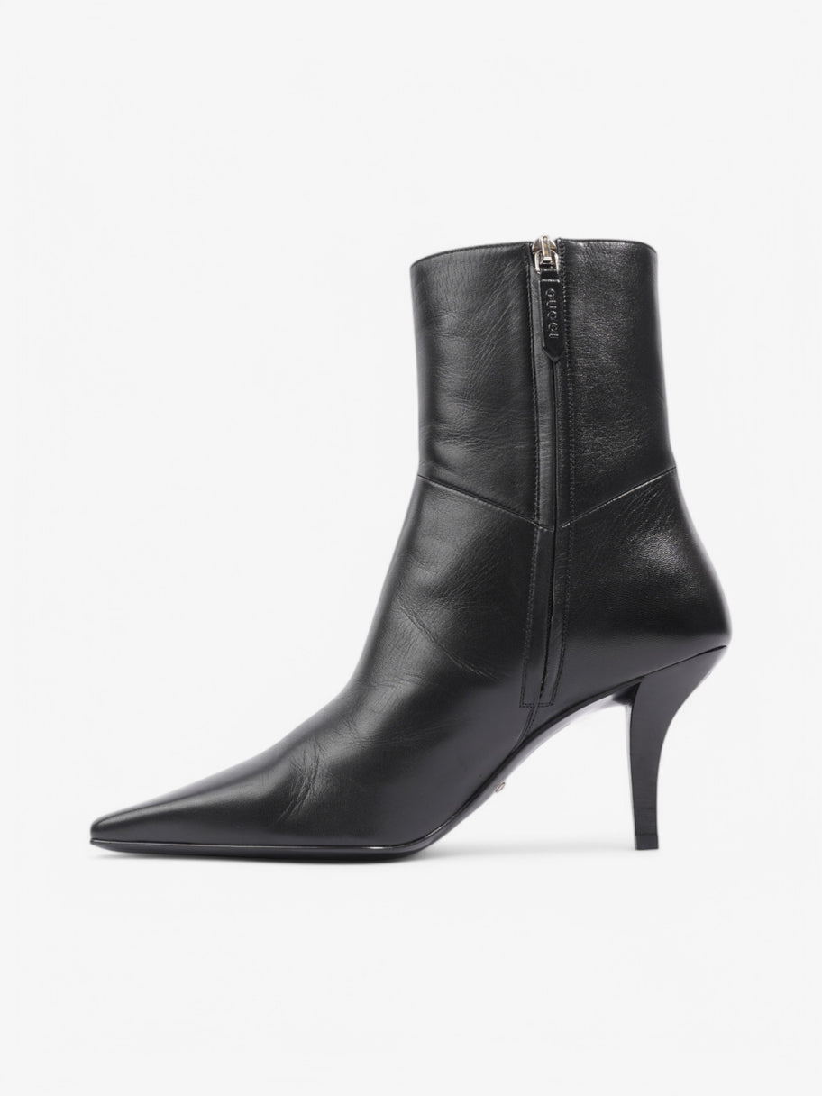 Gucci Gucci Side Zipped Pointed Toe Ankle Boots 70 Black Leather EU 38 UK 5 Image 3