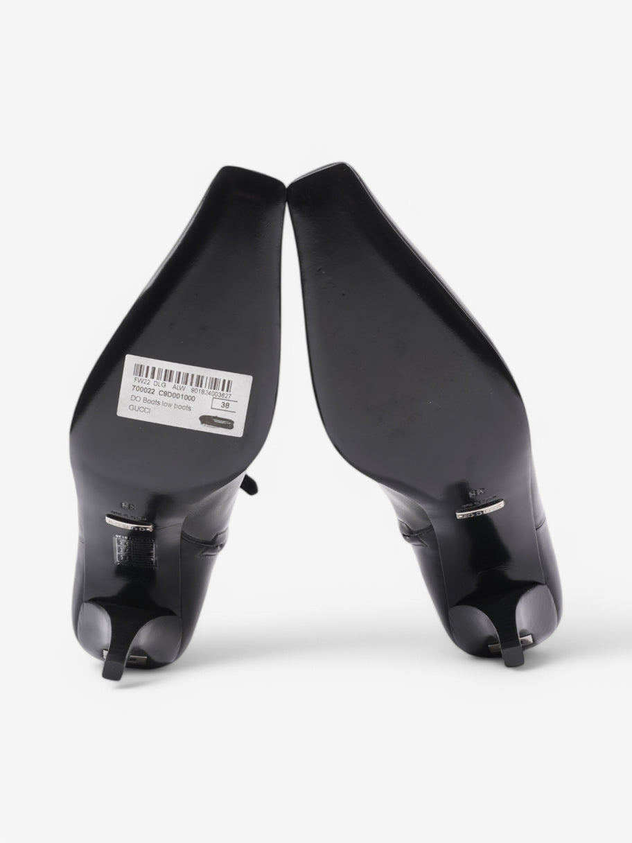 Gucci Gucci Side Zipped Pointed Toe Ankle Boots 70 Black Leather EU 38 UK 5 Image 7